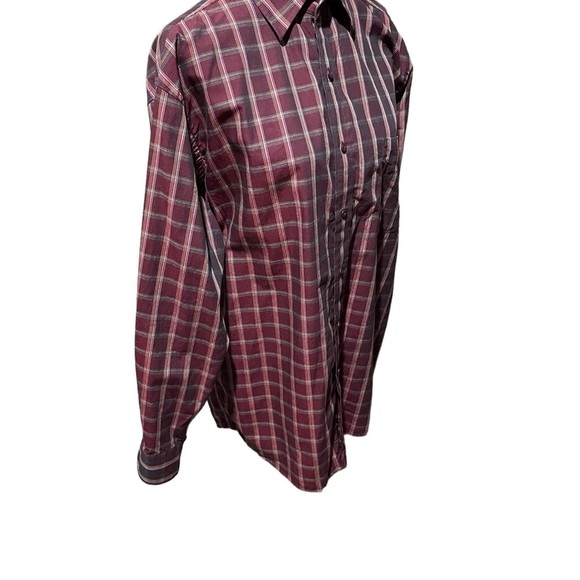 GEOFFREY Beene Long Sleeve Button Down Plaid Shirt - Size Medium - Picture 5 of 9
